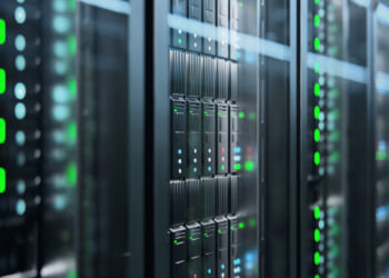 A close up of servers you would see inside data centers.