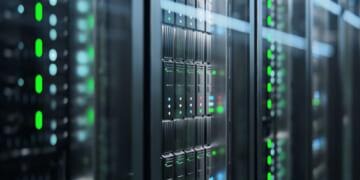 A close up of servers you would see inside data centers.
