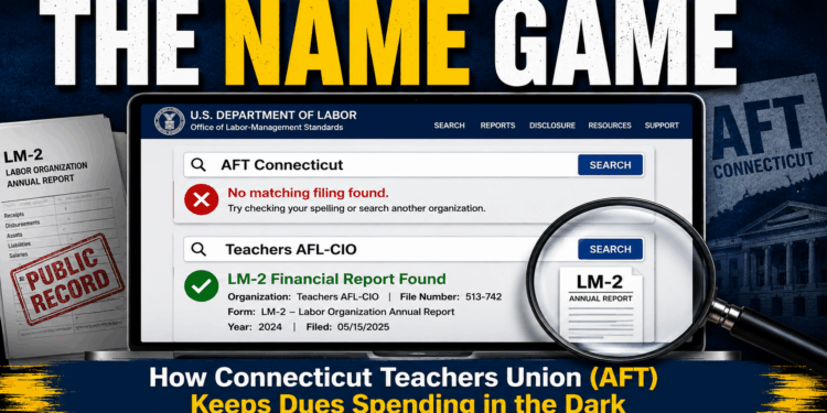 The Name Game: How Connecticut Teachers Union (AFT) Keeps Dues Spending in the Dark