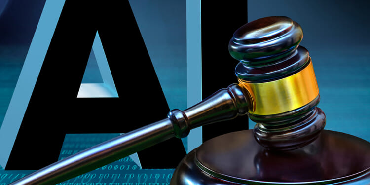 Judicial,Gavel,And,Ai,Symbol.,Jurisprudence,And,Ban,Artificial,Intelligence