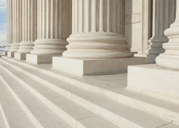 Steps and pillars of the Supreme Court building in Washington DC