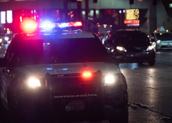 police car at night