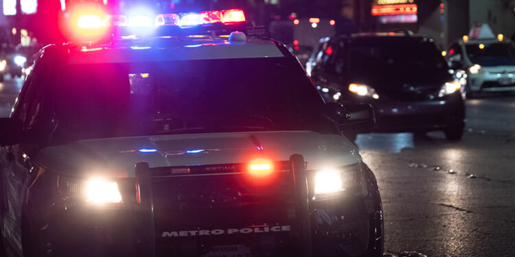 police car at night